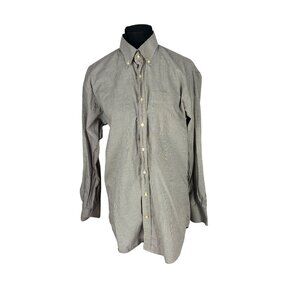 Peter Millar Shirt Men's Brown Plaid Long Sleeve Button‎ Up Shirt